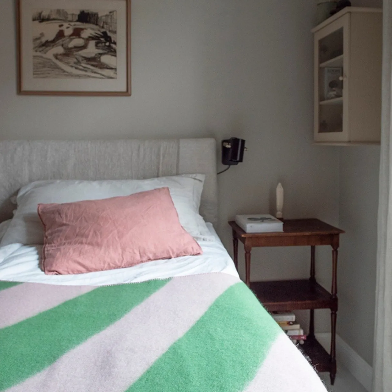 Clearance Pläd Minola 130x260 Rosa /Grön Filtar & Plädar