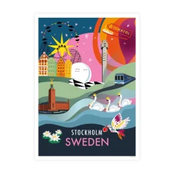 New Poster city Stockholm 30x40 cm Posters