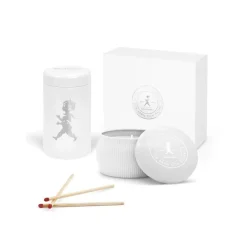 Presentask Doftljus + Tändsticksrör Vit Tändstickor|Julklappstips