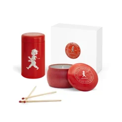 Best Presentask Doftljus + Tändsticksrör Röd Tändstickor|Julklappstips