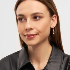 Online Örhänge Confetti Long Guld Korall/Rosa Örhängen Guld