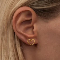 Sale Örhänge Happy Heart 1 st guld Örhängen Guld|Smycken Dam