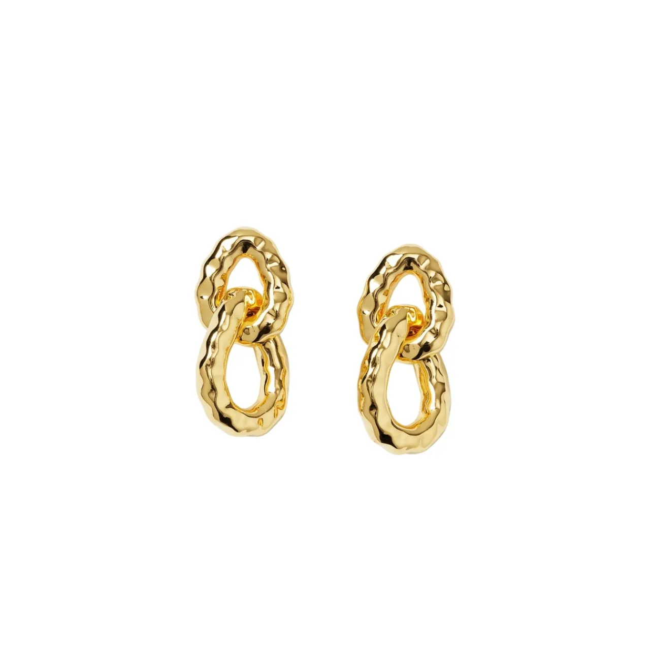 Discount Örhängen Bolded Hammered Links Guld Örhängen Guld|Smycken Dam