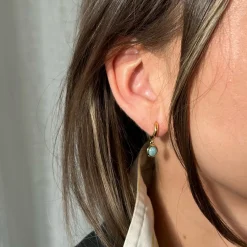 New Örhängen Dear Guld Turkos Örhängen Guld|Smycken Dam