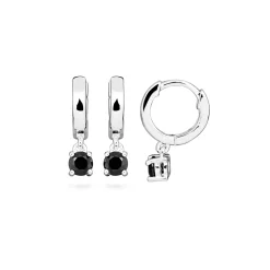 Discount Örhängen Nano hänge silver/svart Örhängen Silver|Smycken Dam