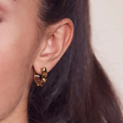 New Örhängen Peak Creoles S Guld Örhängen Guld