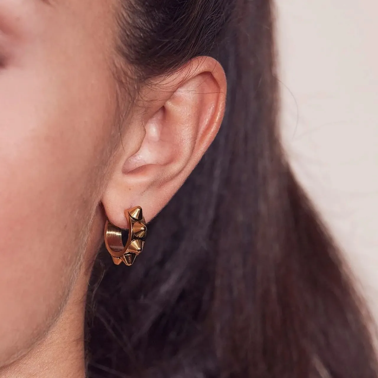 New Örhängen Peak Creoles S Guld Örhängen Guld