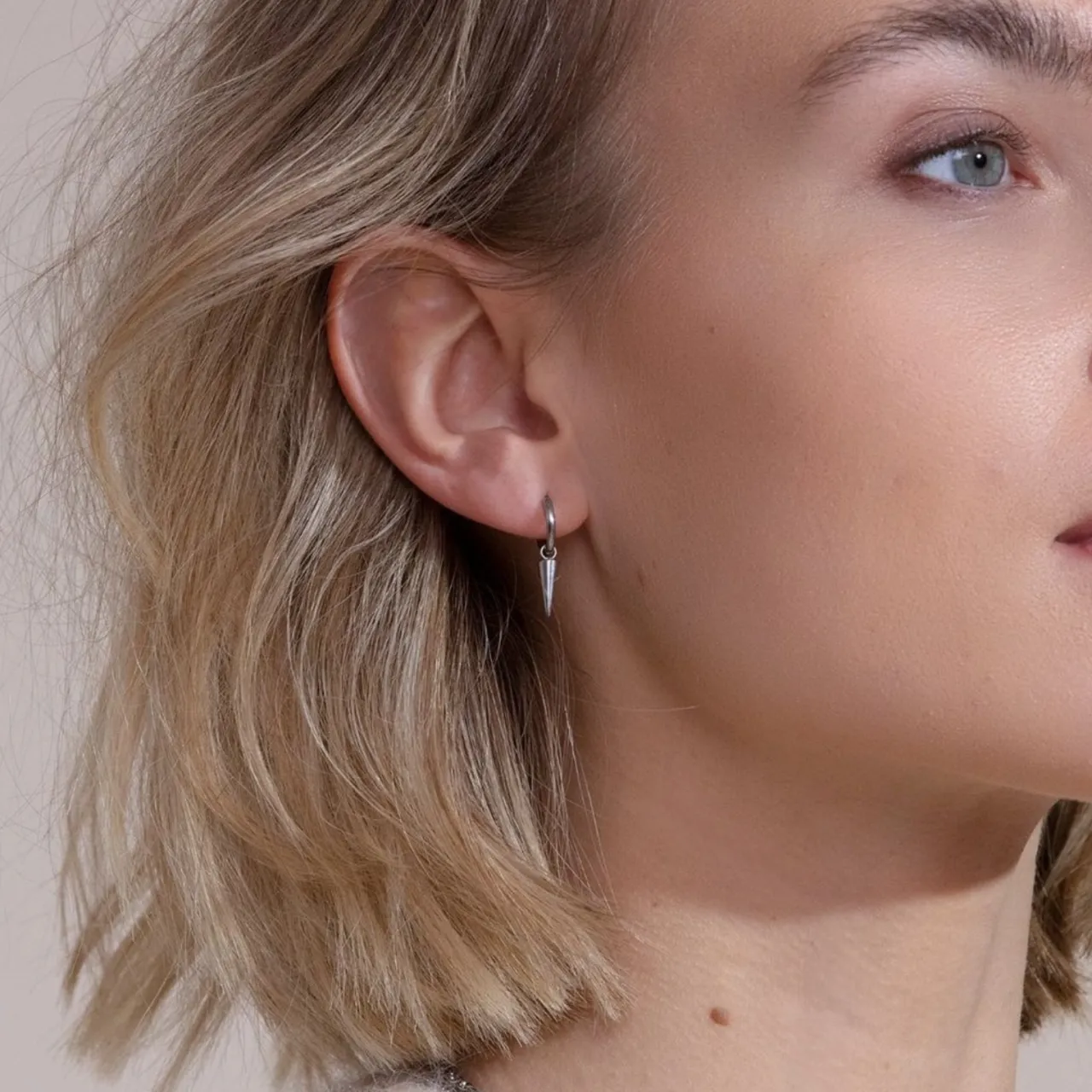 Örhängen Peak Hoops Mini Stål Örhängen Silver