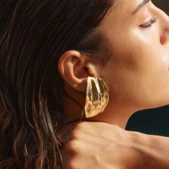 Online Örhängen Tidal Large Guld Örhängen Guld