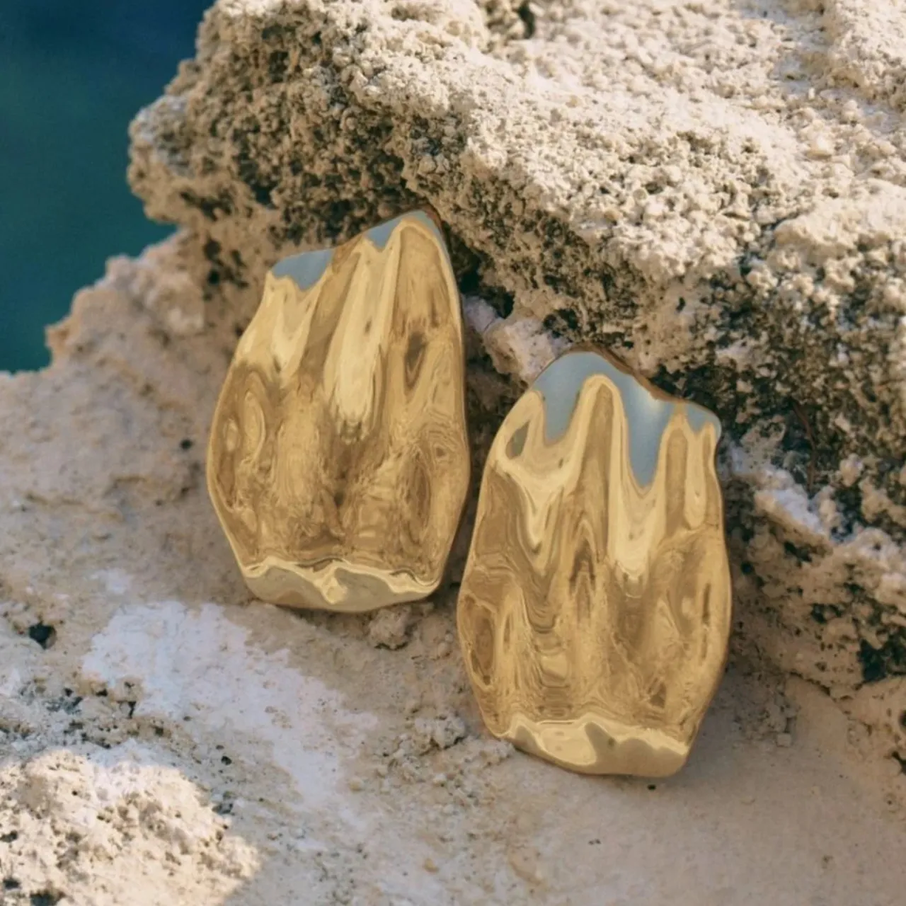 Online Örhängen Tidal Large Guld Örhängen Guld