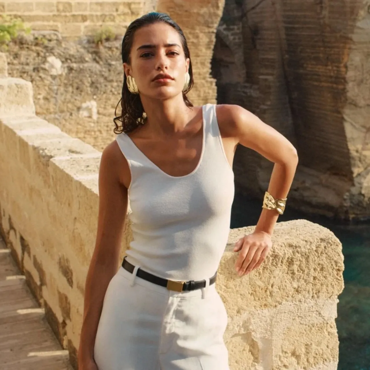 Online Örhängen Tidal Large Guld Örhängen Guld