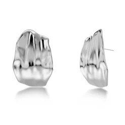 Online Örhängen Tidal Large Stål Örhängen Silver