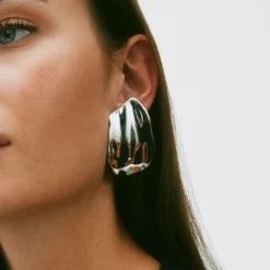 Online Örhängen Tidal Large Stål Örhängen Silver