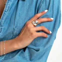 Outlet Ring Bolded Heart Silver Ringar Silver|Smycken Dam