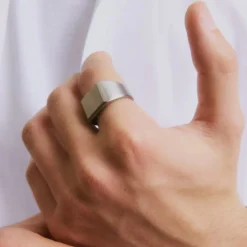 Online Ring Cole Signet Matt Stål Ringar Silver|Smycken Dam