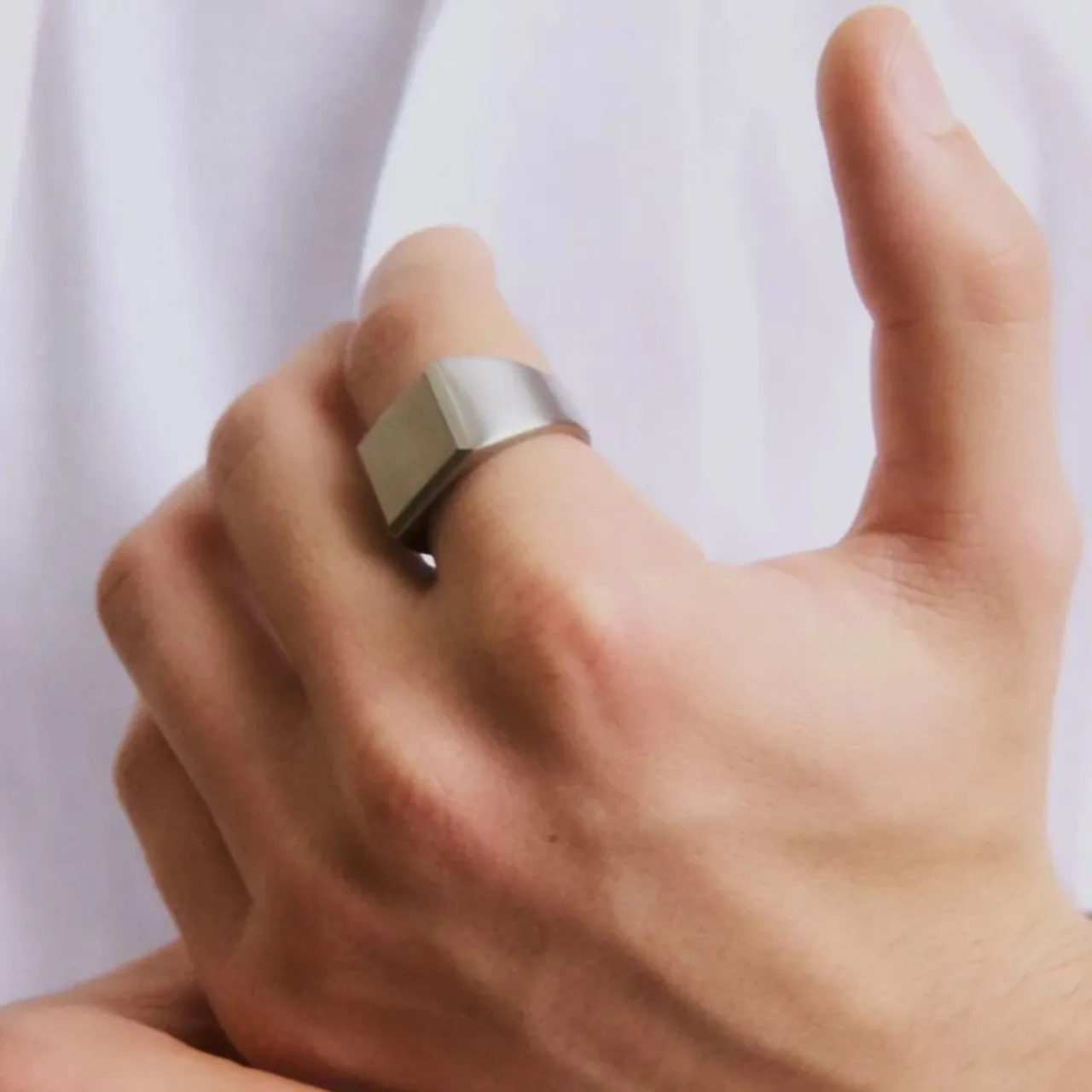 Online Ring Cole Signet Matt Stål Ringar Silver|Smycken Dam