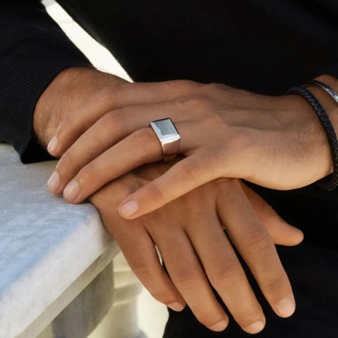 Outlet Ring Cole Signet Stål Ringar Silver|Smycken Dam