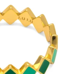 New Ring Confetti Grön Ringar Guld