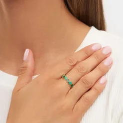 New Ring Confetti Grön Ringar Guld