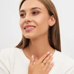 New Ring Confetti Grön Ringar Guld