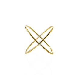 Outlet Ring Korsad mässing Smycken Dam