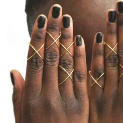 Outlet Ring Korsad mässing Smycken Dam