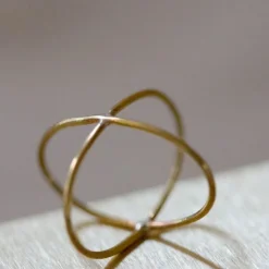 Outlet Ring Korsad mässing Smycken Dam