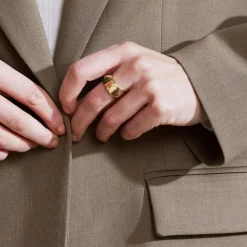 New Ring Peak Rivet Guld Ringar Guld|Smycken Dam