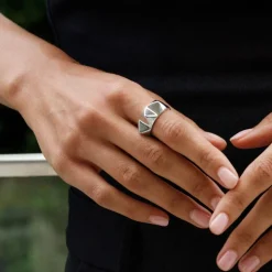 Ring Peak Rivet Stål Ringar Silver|Smycken Dam