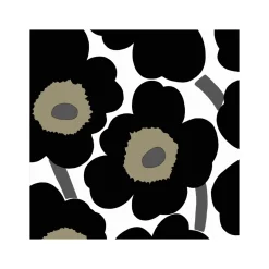 Outlet Servett Unikko 33 cm Svart/vit Servetter