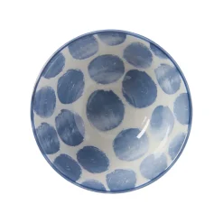 Skål Positano 9 Blå prickig Frukostskålar|Dessertskålar