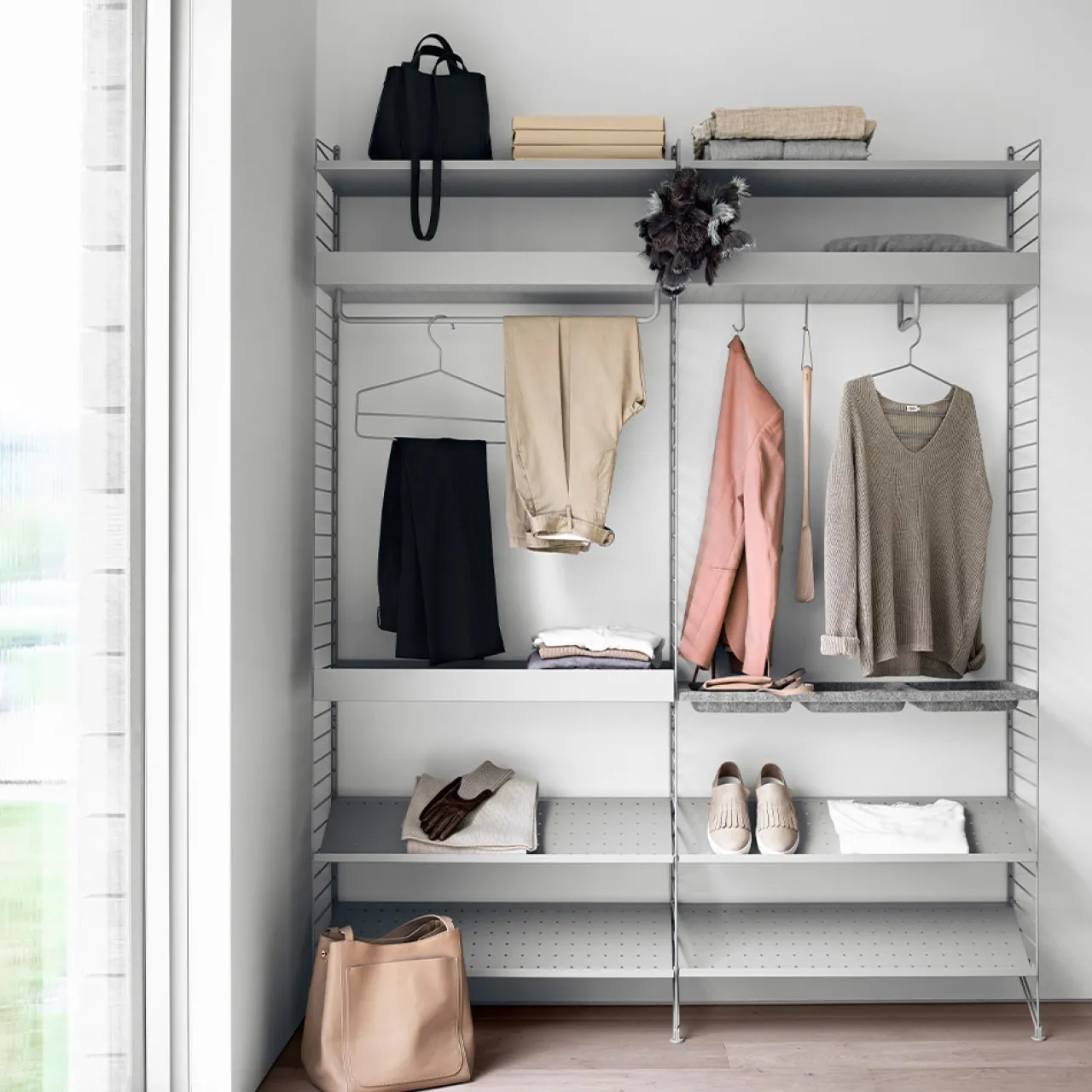 Skohylla 58x30 beige String Hyllplan