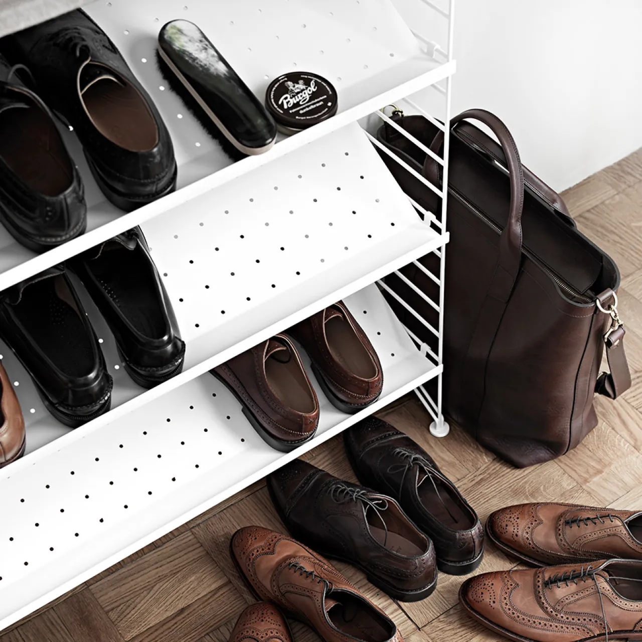 Skohylla 58x30 beige String Hyllplan