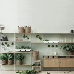 Best Skåp m skjutdörrar 78x30x42 ek String Skåp & Fällbord