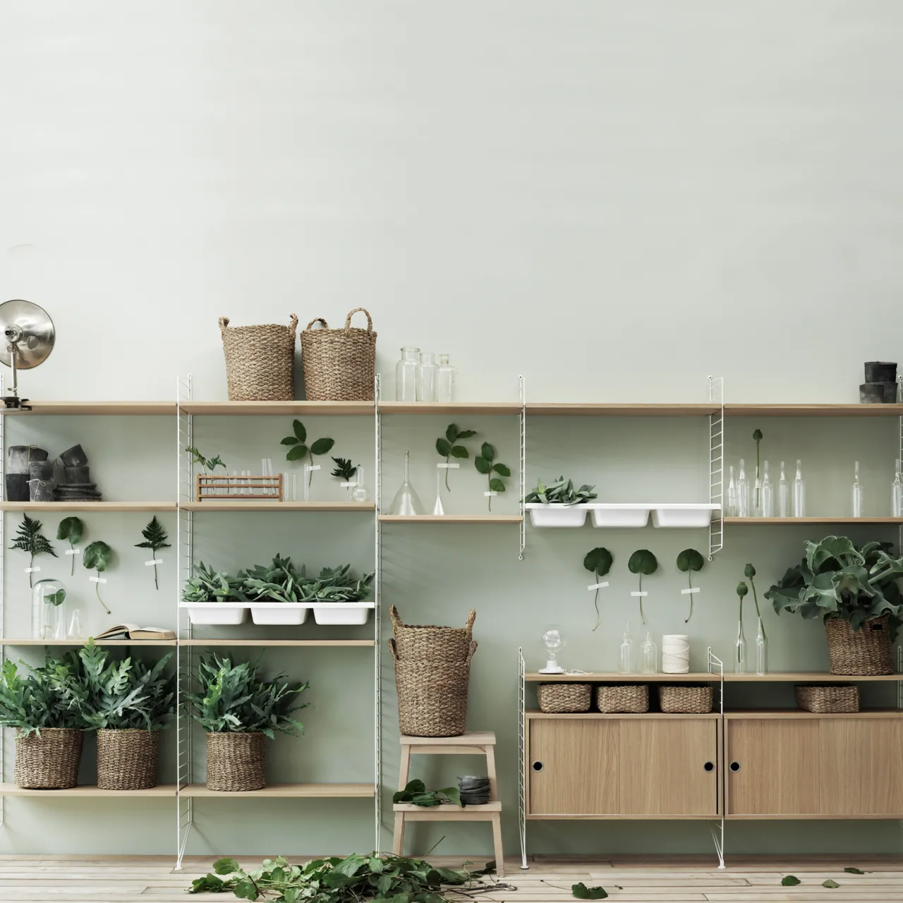 Best Skåp m skjutdörrar 78x30x42 ek String Skåp & Fällbord