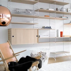 Best Skåp m skjutdörrar 78x30x42 ek String Skåp & Fällbord