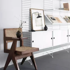 Clearance Skåp m skjutdörrar 78x20x37 svartbetsad String Skåp & Fällbord