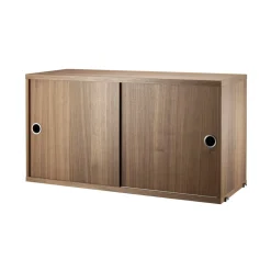 Best Skåp m skjutdörrar 78x30x42 valnöt String Skåp & Fällbord