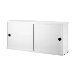 Skåp m skjutdörrar 78x20x37 vit String Skåp & Fällbord