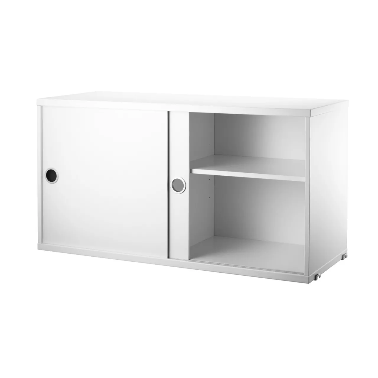 New Skåp m skjutdörrar 78x30x42 vit String Skåp & Fällbord