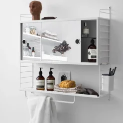 Discount Skåp m spegeldörrar 78x20x37 String Skåp & Fällbord|Hyllsystem