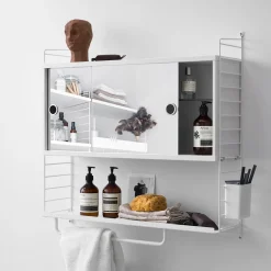 Sale Skåp m spegeldörrar 78x20x37 vit String Skåp & Fällbord