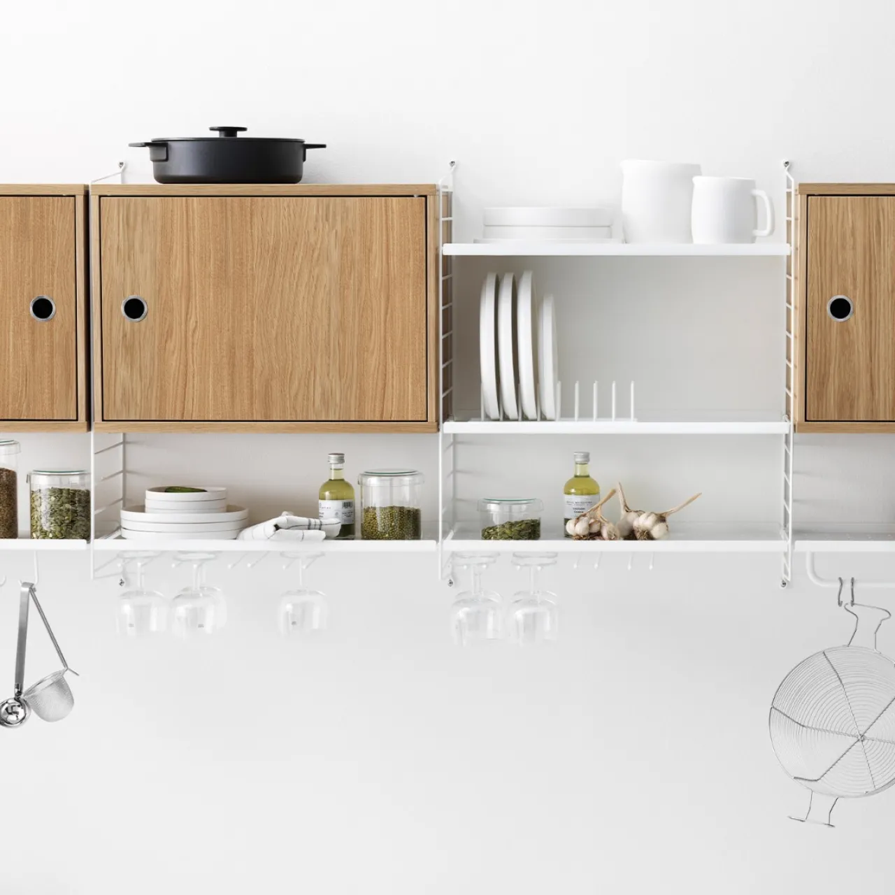 New Skåp med dörr 58 x 30 x 42 cm Ek String Skåp & Fällbord