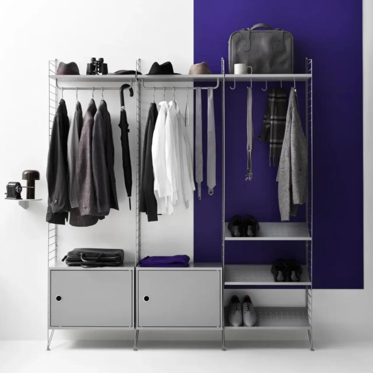 Best Skåp med dörr 58 x 30 x 42 cm Grå String Skåp & Fällbord|Sideboards & Skåp