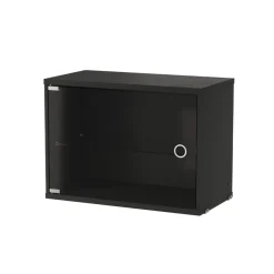 Outlet Skåp med glasdörr 58x30 Svartbetsad Ask String Skåp & Fällbord
