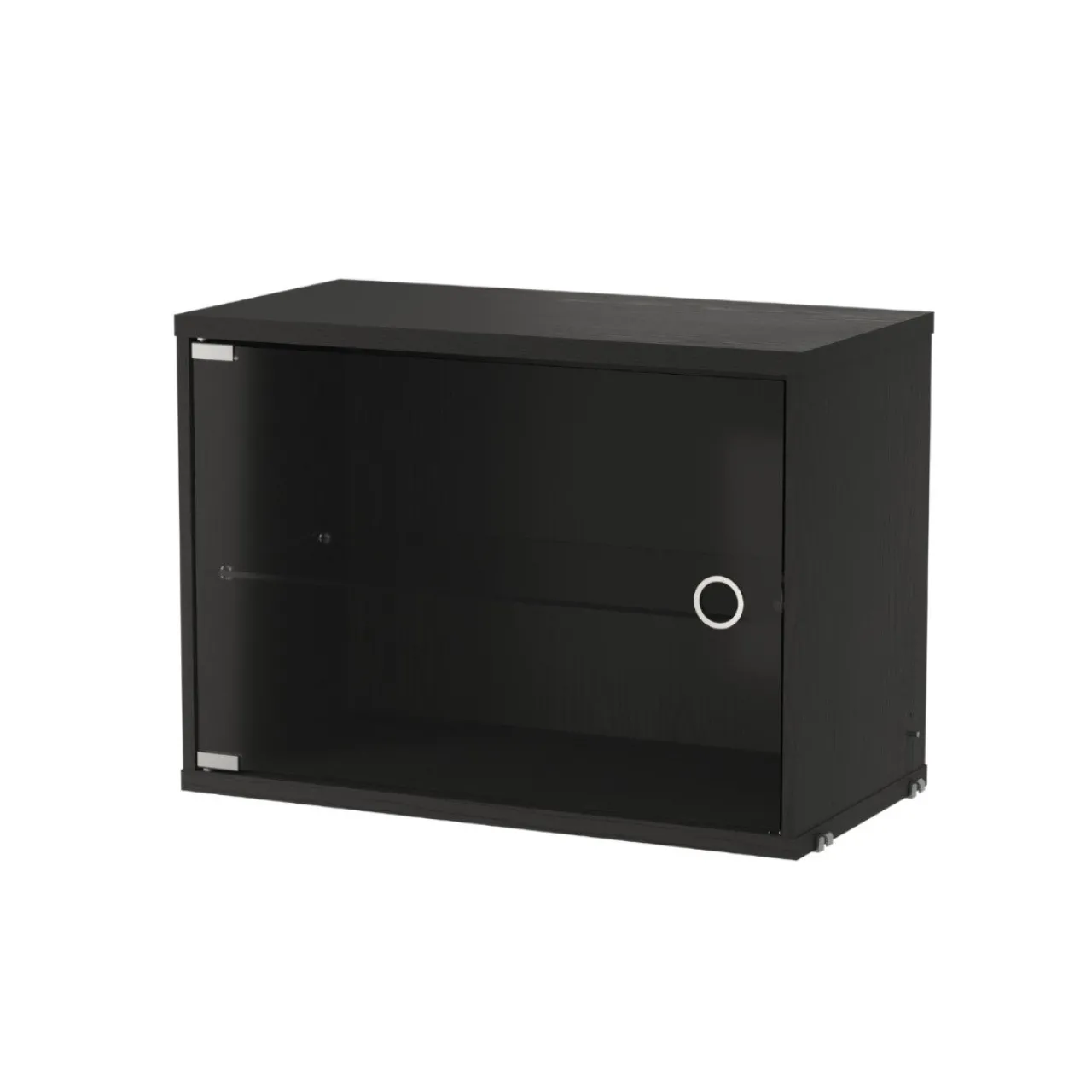 Outlet Skåp med glasdörr 58x30 Svartbetsad Ask String Skåp & Fällbord