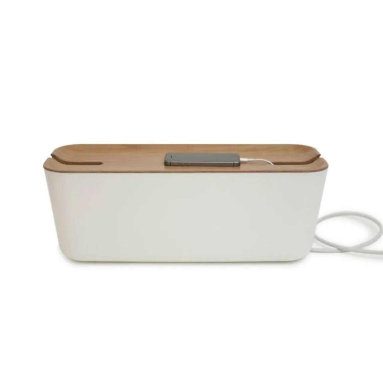 Outlet Sladdgömma Hideaway XL vit/trä Småförvaring