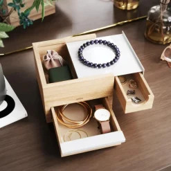 Hot Smyckeslåda Vit/ Natur Smyckesskrin|Småförvaring