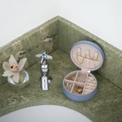 Clearance Smyckesskrin Jackie rund ljusblå Smyckesskrin|Småförvaring