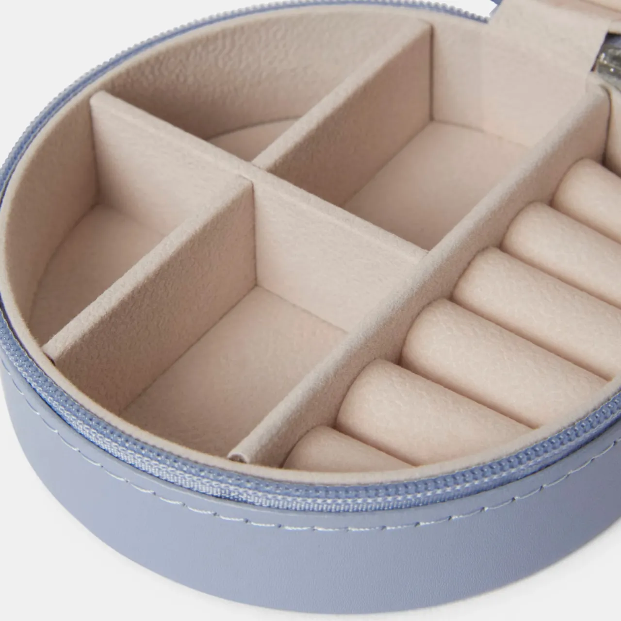 Clearance Smyckesskrin Jackie rund ljusblå Smyckesskrin|Småförvaring